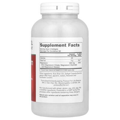 Магній цитрат Protocol for Life Balance Magnesium Citrate, 180 капсул