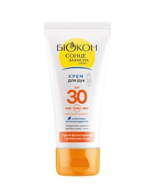 Крем для рук Біокон проти фотостаріння та пігментних плям SPF30, 60 мл