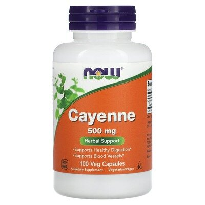 Кайєнський перець NOW Cayenne 500 мг вег. капсули №100