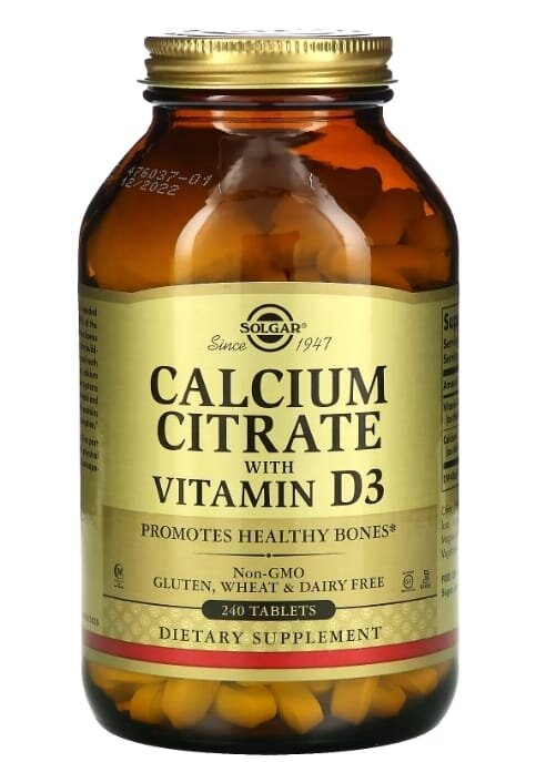 Кальцію цитрат з вітаміном Д3 Solgar Calcium Citrate with Vitamin D3 таблетки №240