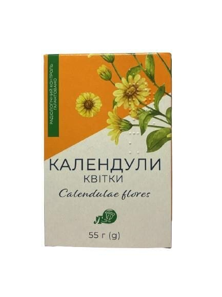 Календули квітки подрібн. по 55 г у пач. з внут. пак.