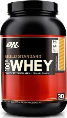 Протеїн Optimum Nutrition Gold Standard 100% Whey, полуниця-банан, 909 г