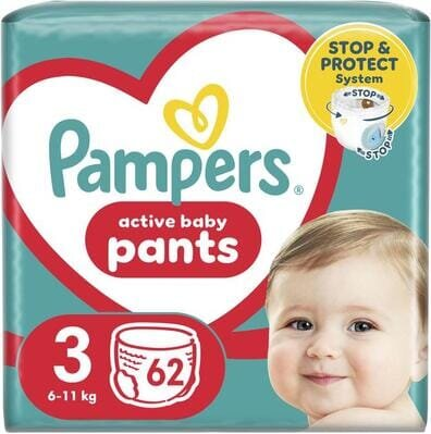Підгузки-трусики Pampers Pants дитячі розмір 3, 6-11 кг, 62 шт