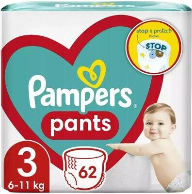 Підгузки-трусики Pampers Pants дитячі розмір 3, 6-11 кг, 62 шт