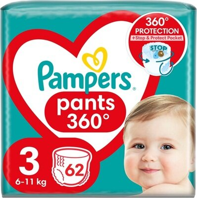 Підгузки-трусики Pampers Pants дитячі розмір 3, 6-11 кг, 62 шт