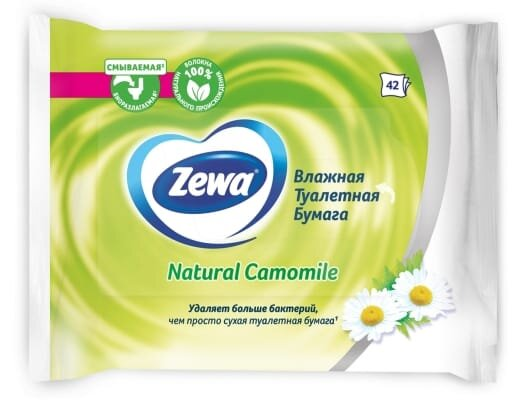 Туалетний папір вологий Zewa з ароматом ромашки, 42 шт.