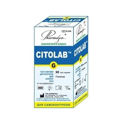 Тест-смужки Citolab G для визначення глюкози №50