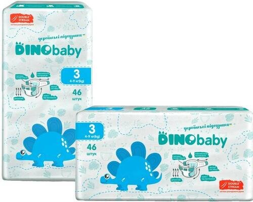 Підгузки Dino Baby розмір 3, 4-9 кг, 46 шт