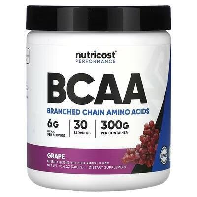 Амінокислоти Nutricost BCAA виноград, 300 г