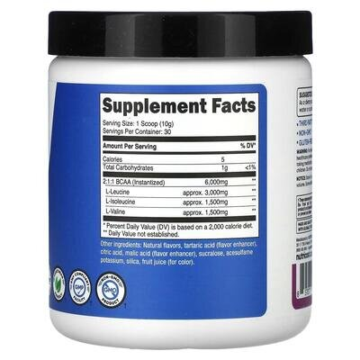 Амінокислоти Nutricost BCAA виноград, 300 г