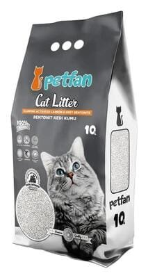 Наповнювач для котячого туалету Petfan Active Carbon бентонітовий із активованим вугіллям, 10 л