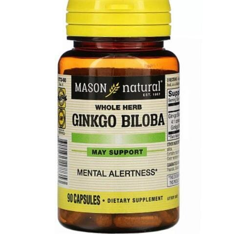 Гінкго білоба Mason Natural Whole Herb Ginkgo Biloba, 90 капсул