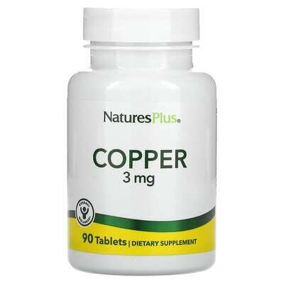 Мідь Nature's Plus Copper 3 мг, 90 таблеток