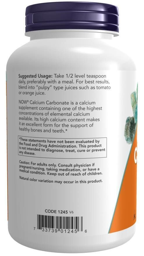 Кальцію Карбонат NOW Calcium Carbonate порошок, 340 г
