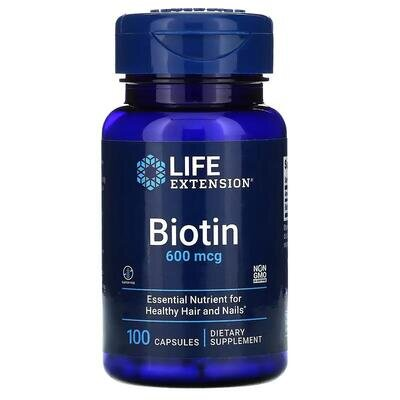 Біотин Life Extension Biotin капсули по 600 мкг №100
