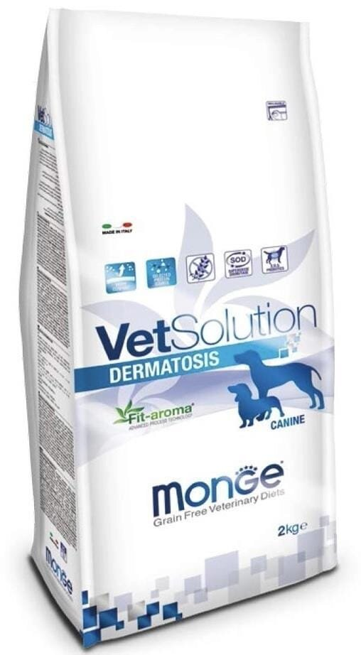 Корм сухий беззерновий Monge Dog VetSolution Dermatosis Canine для собак всіх порід при дерматологічних захворюваннях, 2 кг