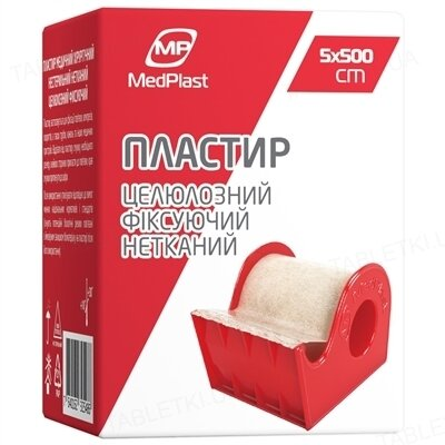 Пластир медичний MP MedPlast целюлозний фіксуючий нетканий, 5 см х 500 см, 1 штука