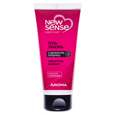 Гель-змазка New Sense Aroma з ароматом полуниці, 100 мл