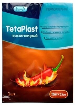 Пластир перцевий Teta 10 см x 15 см, 1 штука