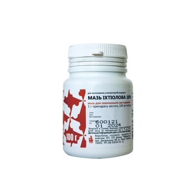 Мазь іхтіолова 10% (ДЛЯ ТВАРИН), 100 г