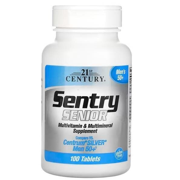 Мультивітаміни та мультимінерали для чоловіків 50+ 21st Century Sentry Senior Men's 50+, 100 таблеток