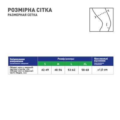 Бандаж для підтримки стегна Медтекстиль 7220 еластичний (1+1), розмір S