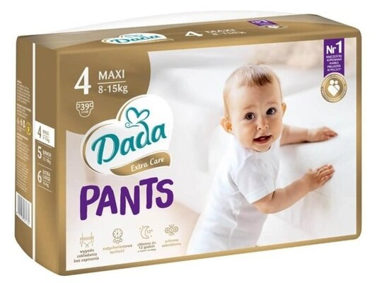 Підгузки-трусики Dada Extra Care Maxi дитячі, розмір 4, 8-15 кг, 39 шт