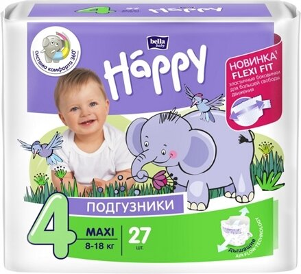 Підгузки Bella Baby Happy Maxi, розмір 4, 8-18 кг, 27 шт