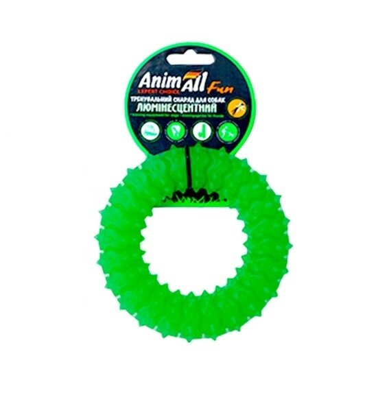 Іграшка для собак AnimAll Fun Кільце з шипами 12 см зелене