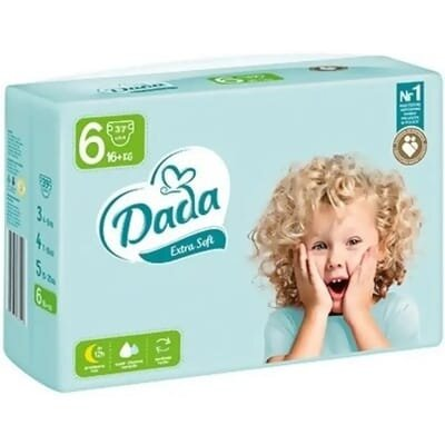 Підгузки Dada Extra Soft дитячі, розмір 6, 16+ кг, 37 шт