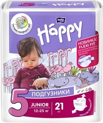 Підгузки Bella Baby Happy Junior, розмір 5, вага 12-25 кг, 21 шт