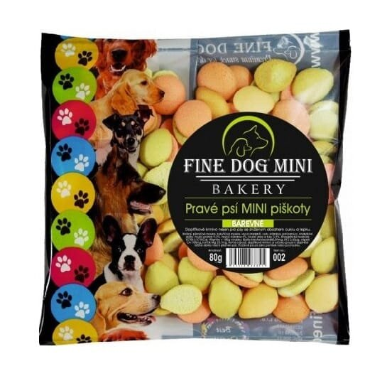 Печиво для маленьких порід собак Fine Dog mini mix Bakery Міні Колор з мукою, злаками та клітковиною (кольорове), 80 г
