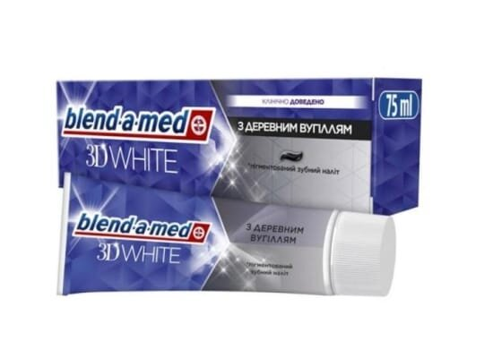 Зубна паста Blend-a-med 3D White з деревним вугіллям, 75 мл