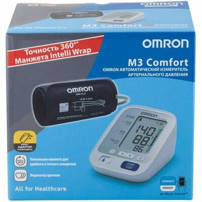 Тонометр Omron M3 Comfort HEM-7134-ALRU автоматичний з мережевим адаптером