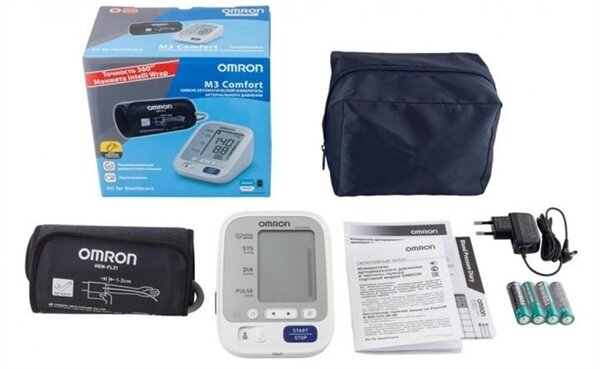 Тонометр Omron M3 Comfort HEM-7134-ALRU автоматичний з мережевим адаптером