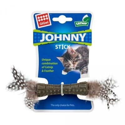 Іграшка для котів GiGwi Catnip спресована котяча м'ята з пером, 8 см