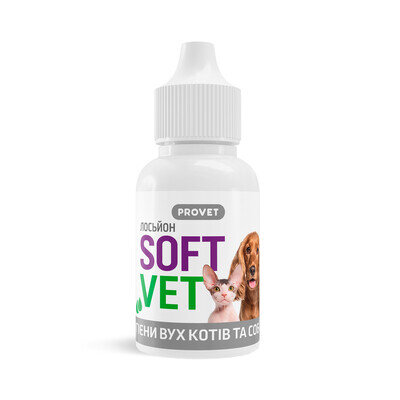 Лосьйон ProVET SoftVet для гігієни вух котів і собак, 15 мл