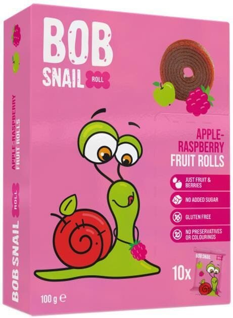 Цукерки Bob Snail Roll натуральні яблучно-малинові, 100 г