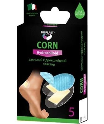 Пластир медичний Milplast CORN Hydrocolloid захисний гідроколоїдний, 5 штук