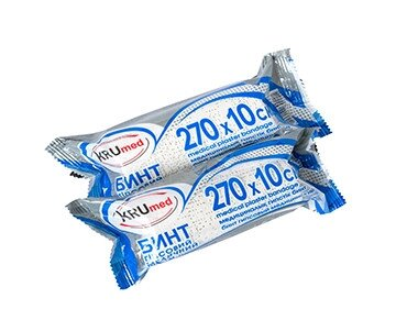 Бинт гіпсовий KRUmed БГМ-Н 10 см х 2,7 м