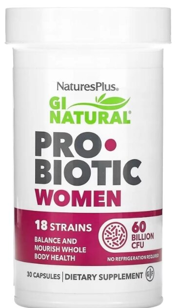 Пробіотик для жінок Nature's Plus Gi Natural Probiotic Women, 30 капсул