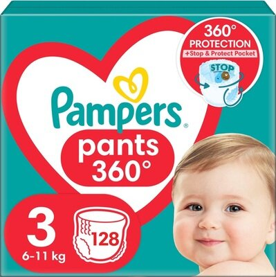 Підгузки-трусики Pampers Pants дитячі розмір 3, 6-11 кг, 128 шт