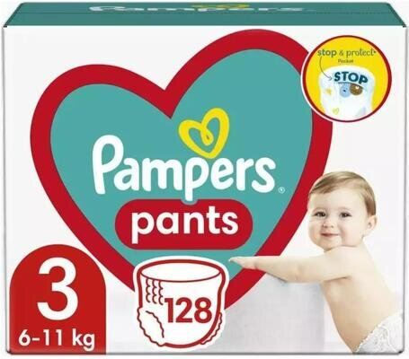 Підгузки-трусики Pampers Pants дитячі розмір 3, 6-11 кг, 128 шт