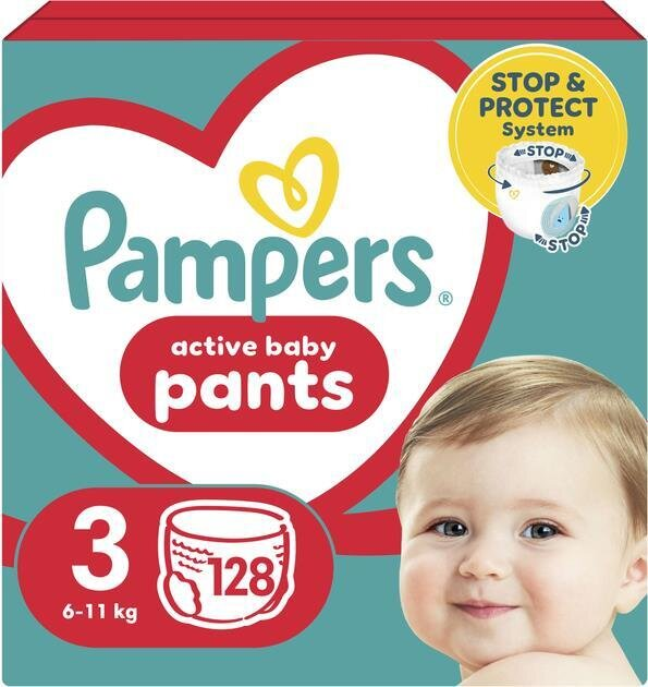 Підгузки-трусики Pampers Pants дитячі розмір 3, 6-11 кг, 128 шт