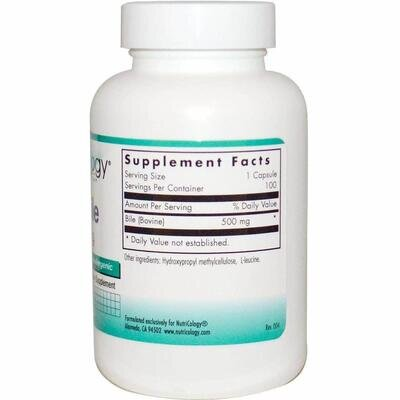 Екстракт бичачої жовчі Nutricology Ox Bile 500 мг, 100 капсул