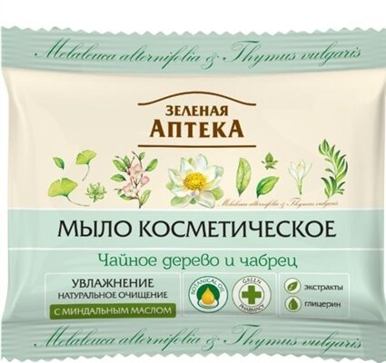 Мило косметичне Зелена Аптека Чайне дерево і чебрець, 75 г