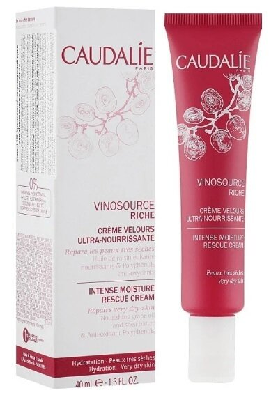 Крем для обличчя Caudalie Vinosource Riche інтенсивний зволожуючий відновлюючий, 40 мл