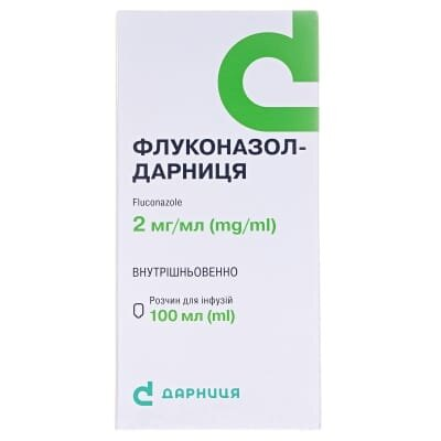 Флуконазол-Дарниця розчин д/інф. 2 мг/мл по 100 мл у флак.
