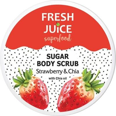 Цукровий скраб для тіла Fresh Juice Strawberry & Chia, 225 мл