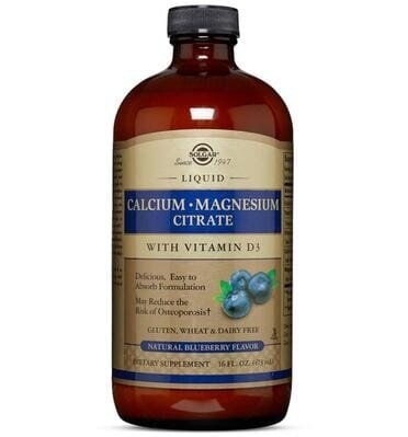 Кальцій магній цитрат з вітаміном Д3 Solgar Calcium Magnesium Citrate with Vitamin D3 рідкий зі смаком чорниці, 473 мл
